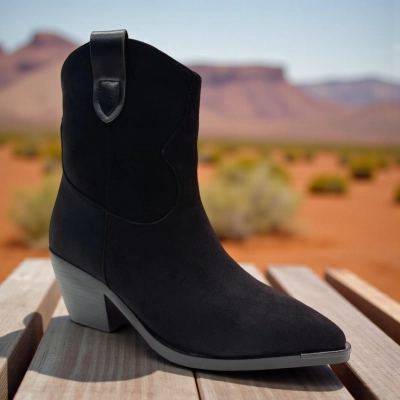 Казаки женские зимние PINDIAN прессованная замша черные 10797 Казаки женские зимние PINDIAN прессованная замша черные 10797