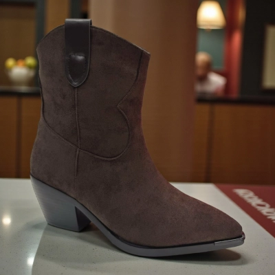 Казаки женские зимние PINDIAN прессованная замша шоколадные 10798 Казаки женские зимние PINDIAN прессованная замша шоколадные 10798