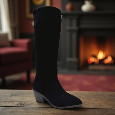 Казаки женские зимние PINDIAN прессованная замша черные 10800 Казаки женские зимние PINDIAN прессованная замша черные 10800