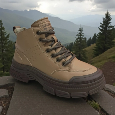 Ботинки женские зимние PINDIAN искусственная кожа бежевые 10817