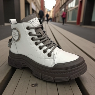 Ботинки женские зимние PINDIAN искусственная кожа белые 10821