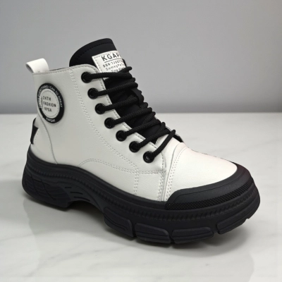 Ботинки женские зимние PINDIAN искусственная кожа белые 10823