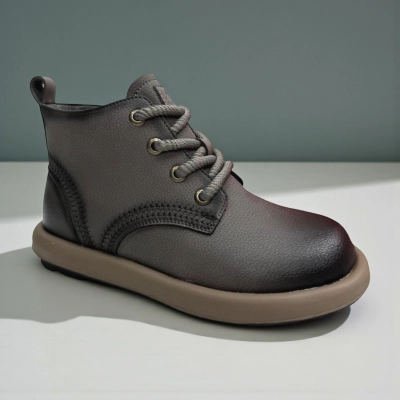 Ботинки женские зимние PINDIAN натуральная кожа серые 10832