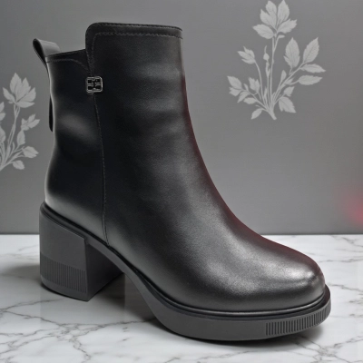 Ботинки женские зимние PINDIAN прессованная кожа черные 10873 Ботинки женские зимние PINDIAN прессованная кожа черные 10873