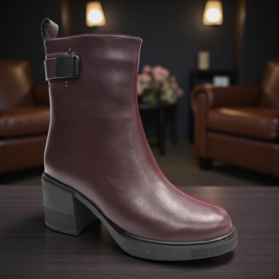 Ботинки женские зимние PINDIAN прессованная кожа бордовые 10888 Ботинки женские зимние PINDIAN прессованная кожа бордовые 10888