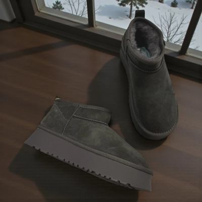 Угги женские зимние натуральная замша графитовые M6119-7P Угги женские зимние натуральная замша графитовые M6119-7P