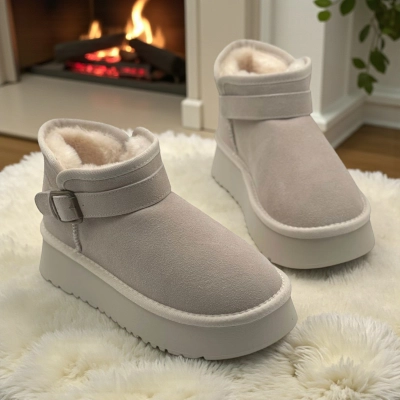 Угги женские зимние натуральная замша капучино M6158-1P Угги женские зимние натуральная замша капучино M6158-1P