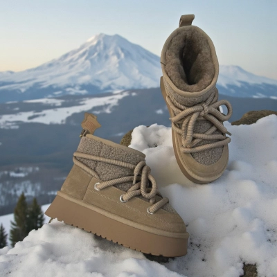 Угги женские зимние натуральная замша капучино M6135-6P Угги женские зимние натуральная замша капучино M6135-6P