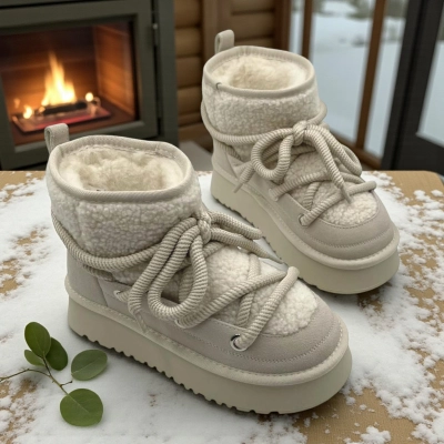 Угги женские зимние натуральная замша бежевые M6135-3P Угги женские зимние натуральная замша бежевые M6135-3P