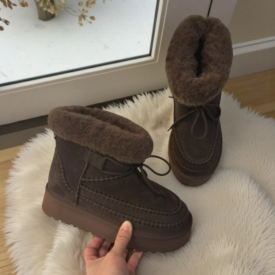 Угги женские зимние натуральная замша шоколадные M6216-8P Угги женские зимние натуральная замша шоколадные M6216-8P