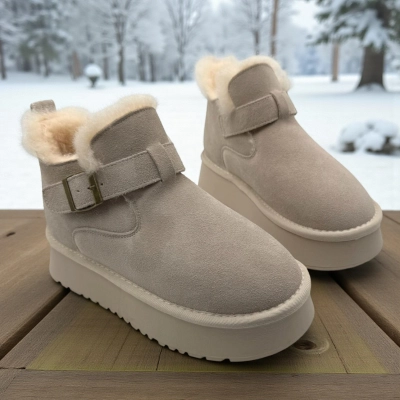 Угги женские зимние натуральная замша капучино M6217-2P