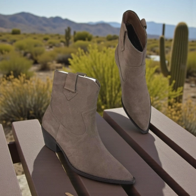 Казаки женские осенние натуральная замша капучино E8923-47P