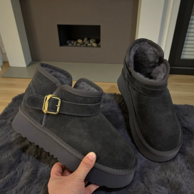 Угги женские зимние натуральная замша графитовые M6158-7 Угги женские зимние натуральная замша графитовые M6158-7