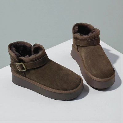 Угги женские зимние натуральная замша шоколадные M6158-8P