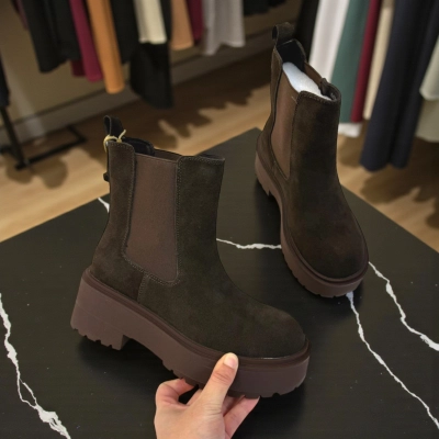 Ботинки женские челси осенние натуральная замша шоколадные E5263-16P