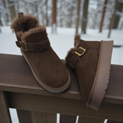Угги женские зимние натуральная замша шоколадные M6217-8P