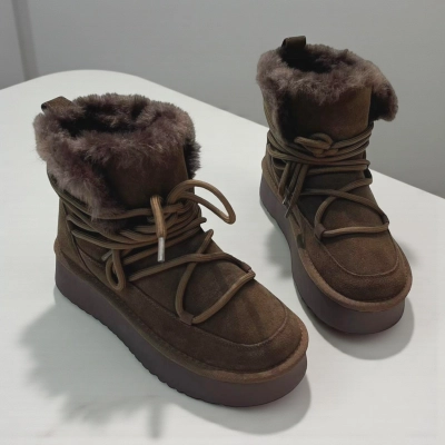 Угги женские зимние натуральная замша шоколадные M6125-8P Угги женские зимние натуральная замша шоколадные M6125-8P