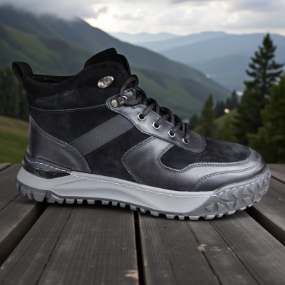 Ботинки мужские зимние UFOQQ натуральный нубук с кожей хаки 10005 Ботинки мужские зимние UFOQQ натуральный нубук с кожей хаки 10005