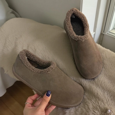 Полуботинки женские зимние натуральная замша коричневые M6270-5P