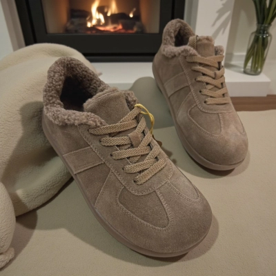 Кроссовки женские зимние натуральная замша коричневые M6271-5P