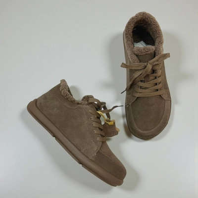 Кроссовки женские зимние натуральная замша коричневые M6269-5P