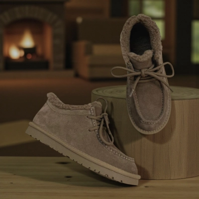 Полуботинки женские зимние натуральная замша коричневые M2305-5P