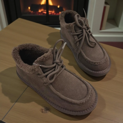 Полуботинки женские зимние натуральная замша коричневые M2305-8P