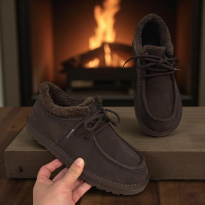 Полуботинки женские зимние натуральная замша шоколадные M2305-16P