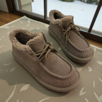 Полуботинки женские зимние натуральная замша коричневые M2305-15P