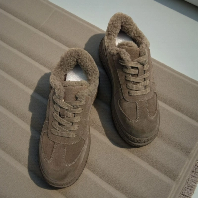 Кроссовки женские зимние натуральная замша коричневые M2206-3P