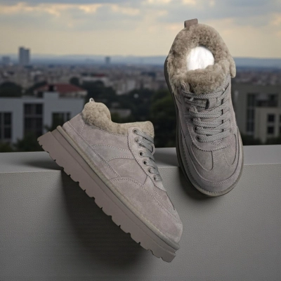 Ботинки женские зимние натуральная замша серые M2207-7P