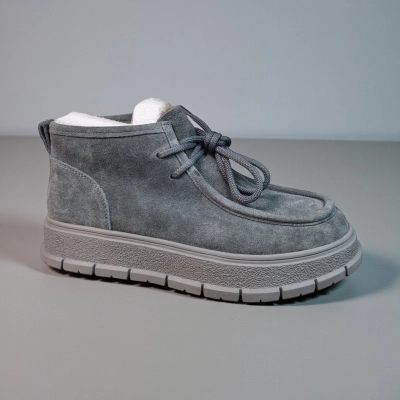 Ботинки женские зимние натуральная замша серые 11149 Ботинки женские зимние натуральная замша серые 11149