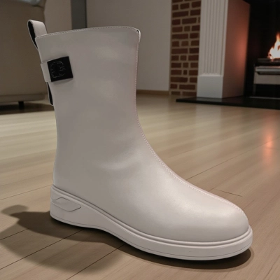 Ботинки женские зимние PINDIAN прессованная кожа бежевые 11102