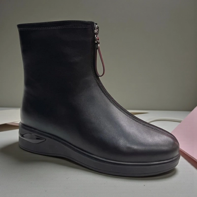 Ботинки женские зимние PINDIAN прессованная кожа черные 11105