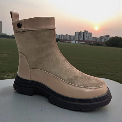 Ботинки женские зимние PINDIAN прессованная кожа и замша бежевые 11126 Ботинки женские зимние PINDIAN прессованная кожа и замша бежевые 11126