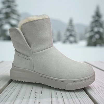 Ботинки женские зимние PINDIAN натуральная замша бежевые 11131