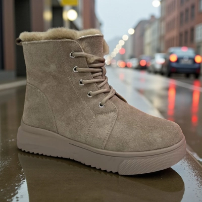 Ботинки женские зимние PINDIAN натуральная замша коричневые 11133