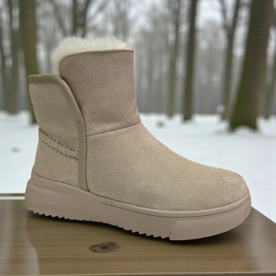 Ботинки женские зимние PINDIAN натуральная замша бежевые 11136