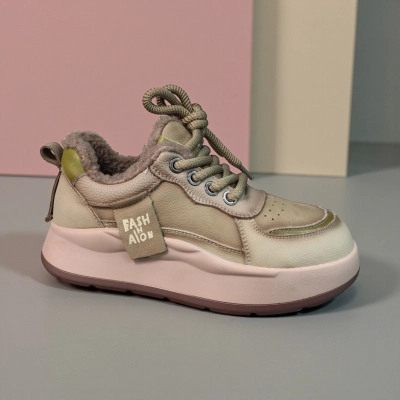 Ботинки женские зимние натуральная кожа бежевые 11159