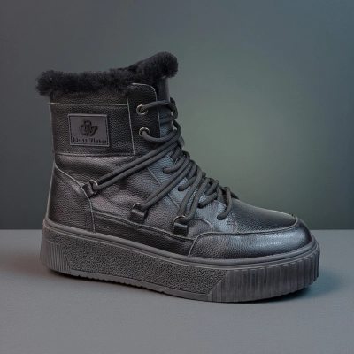 Ботинки женские зимние натуральная кожа черные 11163