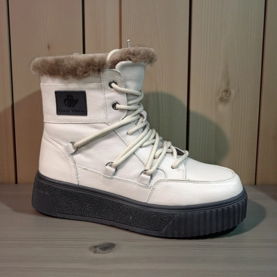 Ботинки женские зимние натуральная кожа бежевые 11165