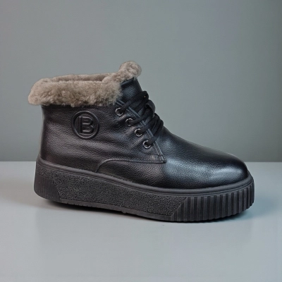 Ботинки женские зимние натуральная кожа черные 11175