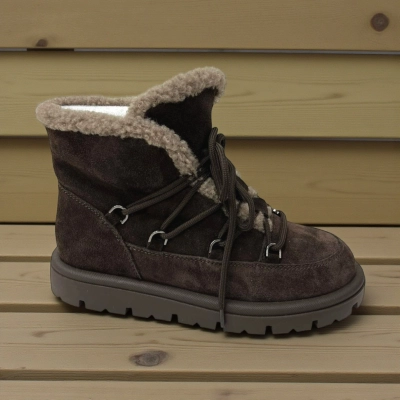 Ботинки женские зимние натуральная замша шоколадные M8035-4