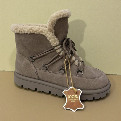 Ботинки женские зимние натуральная замша капучино M8035-2