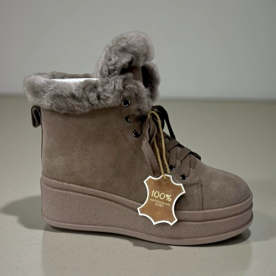 Ботинки женские зимние натуральная замша коричневые M8031-2