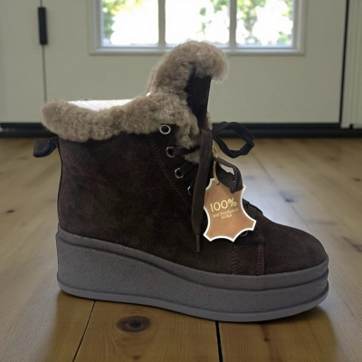 Ботинки женские зимние натуральная замша черные M8031-4