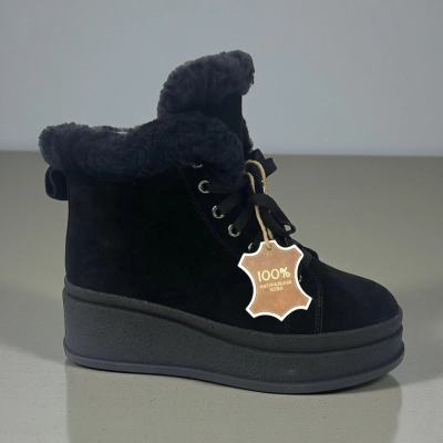 Ботинки женские зимние натуральная замша черные M8031-1