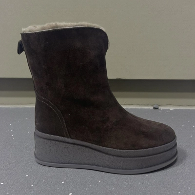 Ботинки женские зимние натуральная замша шоколадные M8029-4