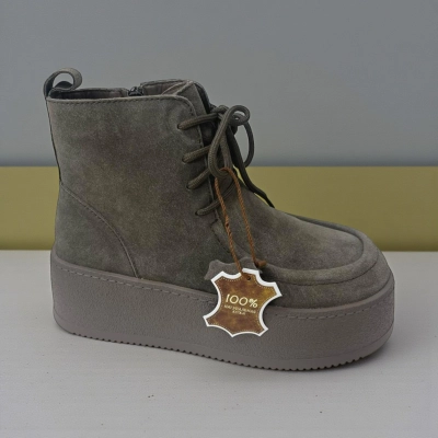 Ботинки женские зимние натуральная замша хаки M8341-3 Ботинки женские зимние натуральная замша хаки M8341-3