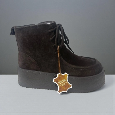 Ботинки женские зимние натуральная замша шоколадные M8341-4